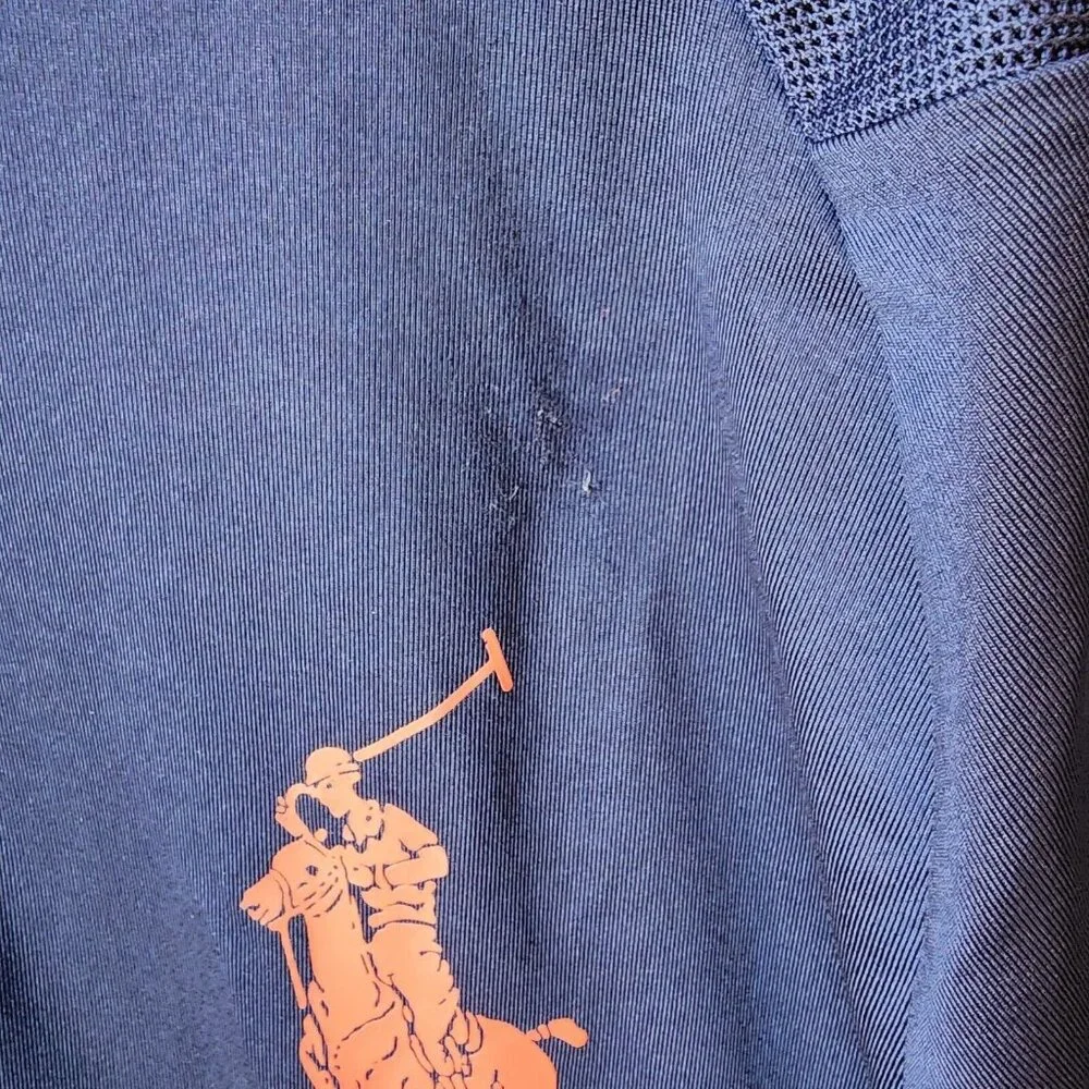 Polo‎ Ralph Lauren US OPEN 2012 Big Pony Snap Collar Navy Polo Shirt Size XL